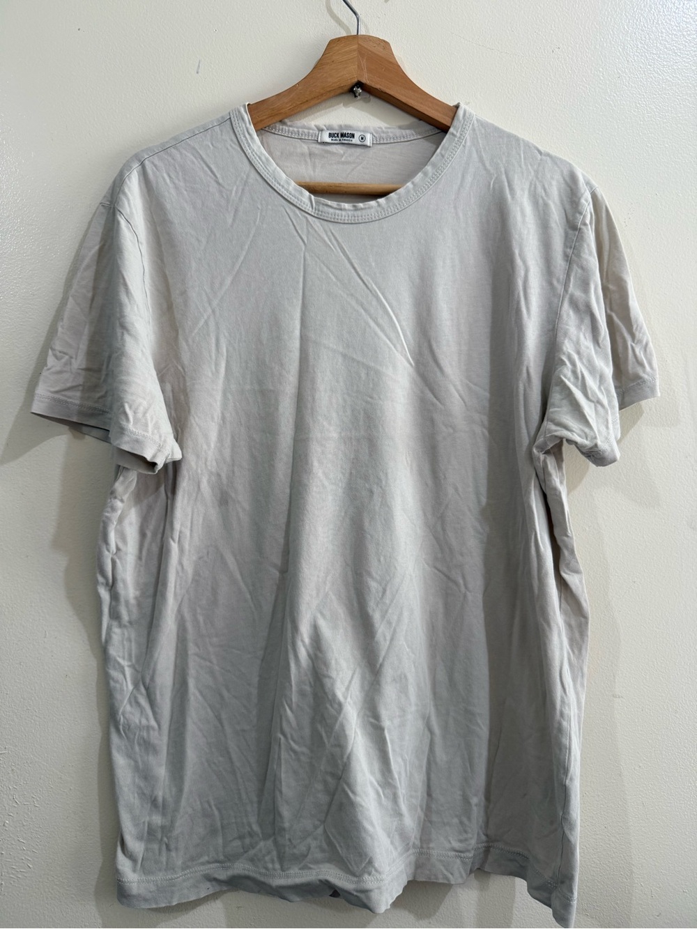 Buck Mason Short Sleeve Crewneck T-Shirt in Light Gray